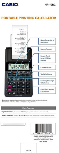 Casio Hr-10rc Calculadora De Impresión