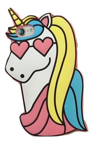 Funda Para iPhone Unicornio 3d Mujer Arcoiris Goma Rainbow