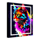 Cuadro Decorativo Gato Colores Por Inteligencia Artificial
