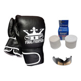 Combo Kit Guantes Vendas Protector Bucal Boxeo Kick Boxing