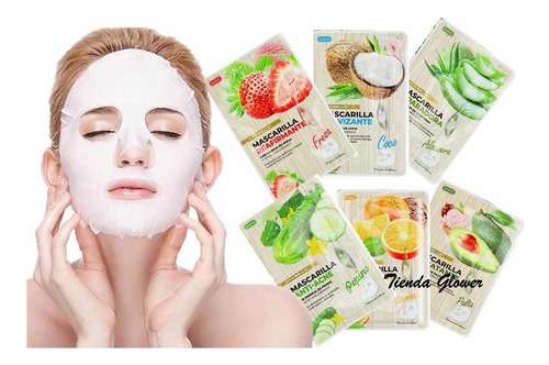 24 Mascarilla Facial Hidratante Palta/vitamina C/ Aloe/coco