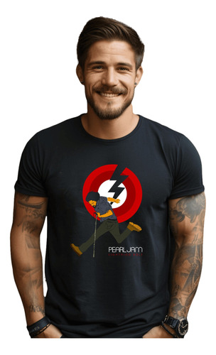 Camiseta Camisa Pearl Jam Preta Algodão Banda Rock Vedder