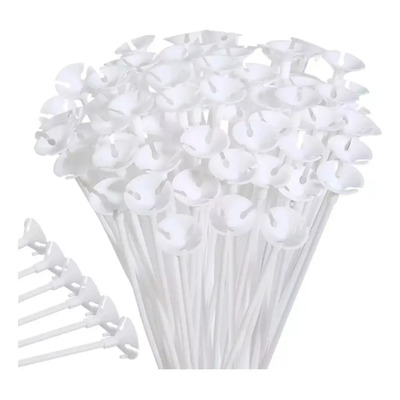 50 Copas Y 50 Varas Porta Globos Bases Y Popotes Para Globos Color Blanco Ideal Para Globos Latex O Metálicos De 9 A 16 Pulgadas, Base Para Globos Portaglobo Soporte bastones Para Globos | MercadoLibre