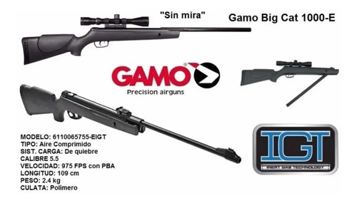 Rifle Gamo Big Cat 1000 Igt / Nitropiston / Hiking Outdoor