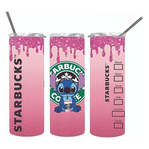 Termo 600ml Logo Starbucks Stitch Brillos Rosa 0000028
