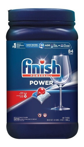 Detergente Para Lavavajillas Finish Power En Forma De Pastillas Limpieza Profunda, Desengrasante 84pz