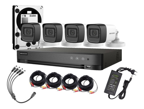 Kit Profesional Hikvision 4 Camara Exterior Fhd 1080p Dd 1tb