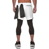 Licra Pantaloneta Black Deportiva Running Hombre Bolsillos