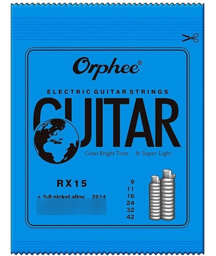 Encordado Guitarra Eléctrica Orphee Rx15 09 42