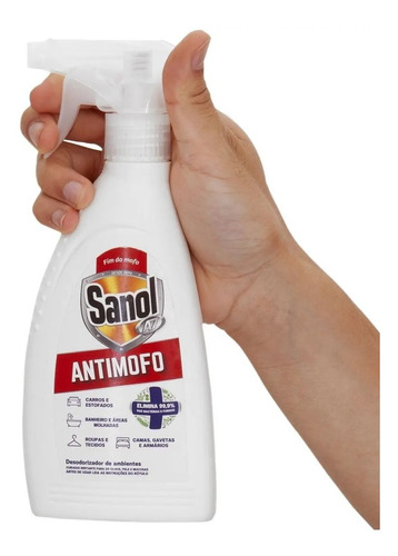 Sanol Anti Mofo A7 Spray 330ml Fim Do Mau Cheiro Antimofo 
