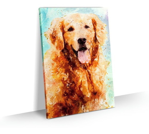 Quadro Decorativo Cachorro Golden Retriever 40x60