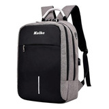 Mochila Para Notebook Anti Robo Kolke Con Candado Kvm-338 Color Gris