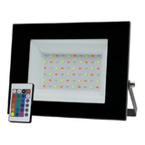 Refletor Projetor De Led Multicolorido Com Controle 50w