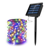 Lámpara Solar Luces Tira Led Al Aire 22 Mts 200 Led Navidad