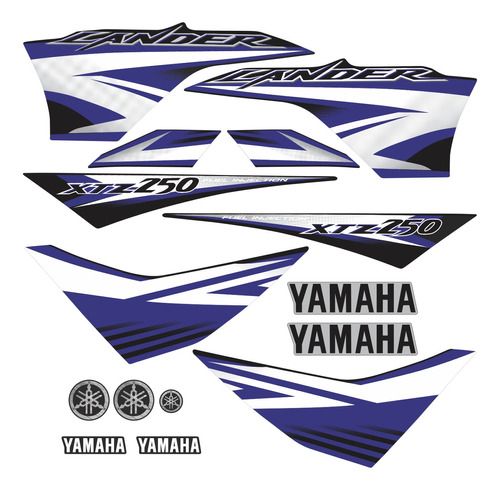 Kit Adesivos Yamaha Lander 250 2011 Preta 10361