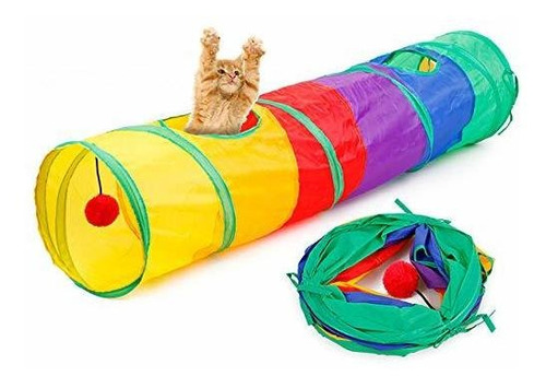 Túnel - Icagy Cat Tunnel For Indoor Cats Interactive, Rabbit