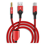 Azddur Cable Auxiliar Usb C A 0.138 In, 2 En 1 Usb C A Conec