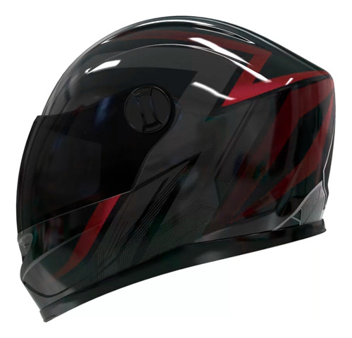 Casco Moto Integral Vertigo V32 Influence Negro Rojo Brillo