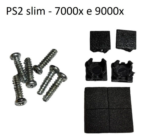 Kit Pezinhos Ps2 Slim Pés Parafusos Carcaça Inferior