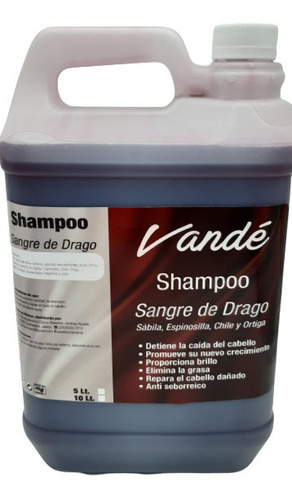 Shampoo Sangre De Drago,sábila,espinosilla,chile,ortiga20lt
