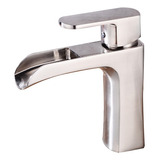 Llave Grifo Monomando Cascada Lavabo Niquel Satinado Gami