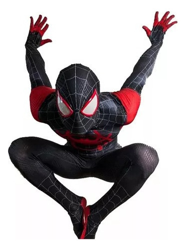 Traje De Spiderman Miles Morales P/cosplay Para Niños, Adult