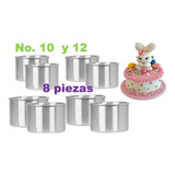 Moldes Pastel Mini Kit 8pzs Aluminio 10 Y 12 Cm Repostería