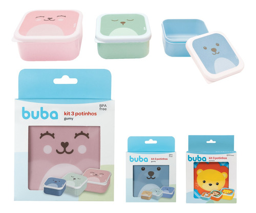 Kit 3 Potes Papinha Armazenar Comida Lanche Bebe Infantil