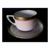 Antigua Taza De Café Rosenthal Porcelana Blanca Y Oro 