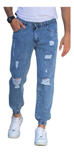 Jeans Mom Pantalon Jogger Rotura Rigido Hombre Moda Premium