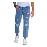 Jeans Mom Pantalon Jogger Rotura Rigido Hombre Moda Premium