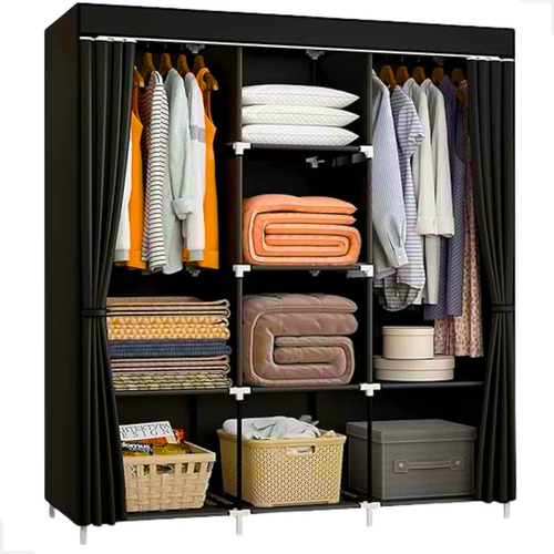 Guarda Roupa Dobrável Organizador De Roupas Portátil 2 Porta