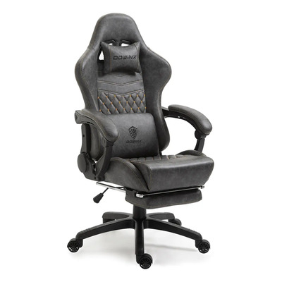 Silla Gamer Ergonómica Dowinx LS-6689 Reclinable Cuero Sintético Gris | Meses sin interés