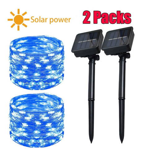 2pack 8 Modos De Navidad Solar Series 300leds 30 Metros