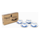 Set Pocillo Plato Troncoazul 240ml Setx4 Ambiente Gourmet