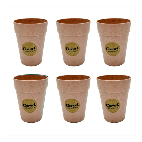 Set Vasos Plásticos 6 Unidades Carol Plastico Sustentable 