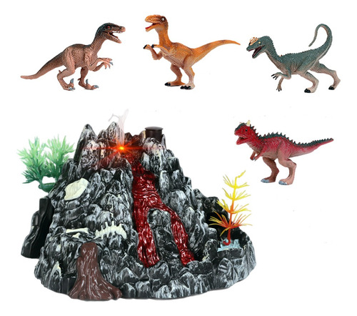 Juguete De Figura De Acción De Dinosaurio De Volcán De