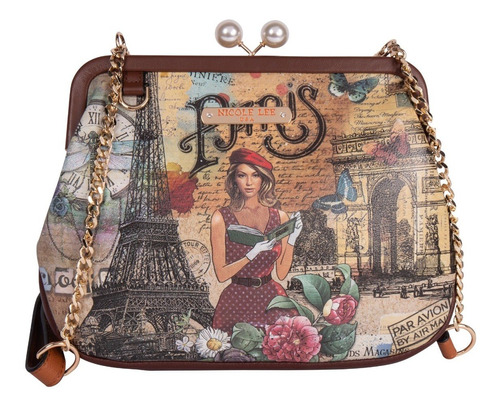 Bolsa Cruzada Isidora Nicole Lee Kisslock Estampada Fw22