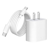 Cargador 20w Carga Rápida Para iPhone 15 Cable Usb C Tipo C Color Blanco