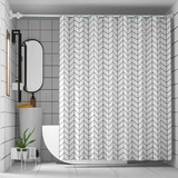 Cortina De Baño 3d Estampada Con Ganchos Plásticos Ducha Pvc