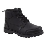 Calzado Bota Escolar Niño Negro Comodo