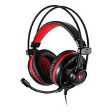 Headset Gamer Motospeed H11 Led Vermelho 3.5 Usb Driver 40mm Cor Preto