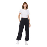 Jogger Buzo Mujer Lavado Negro Corona