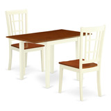 East West Furniture Ndni3-whi-w Juego De Mesa De Comedor