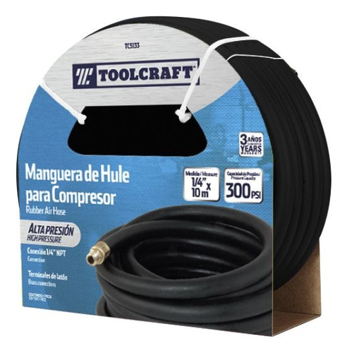 Manguera Aire Alta Presion 1/2 X 10m Toolcraft Tc5135 Color Negro