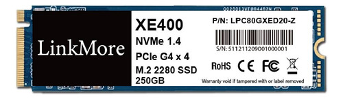 Linkmore Xe400 250gb M.2 2280 Pcie Gen4 Nvme 1.4 Ssd Interno