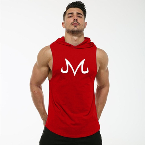 Playera Muscle Gym Majin Boo S/manga Con Capucha