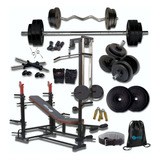 Kit Pesas Pro Multigym Multifuncion 20 En 1 Premium 120kg