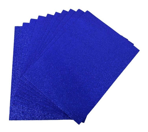 Foamy Fomi Escarchado 4 Carta Azul 1 Pqte X 10 Und