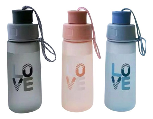 Botella De Agua Motivacional 800 Ml Love Plástica Deporte 